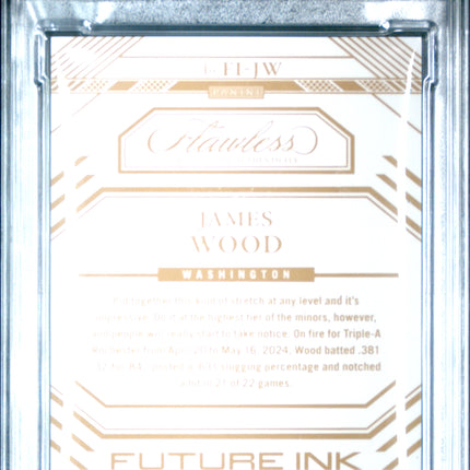 2024 Panini Flawless Future Ink James Wood #FIJW Sapphire 08/15 PSA 9 Auto