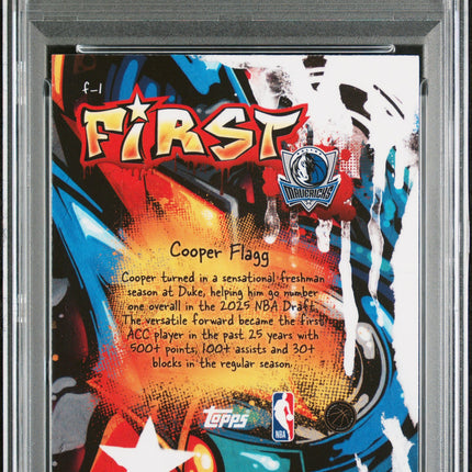 2025 Topps Finest First Cooper Flagg #F-1 Purple Refractor 100/125 PSA 8