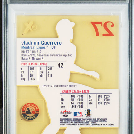 2003 Fleer E-X Vladimir Guerrero #42 Essential Credentials Future 60/610 PSA 9