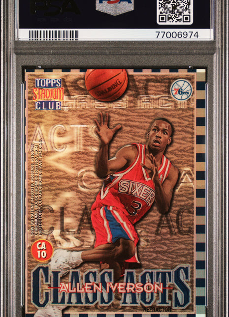 1996 Stadium Club Class Acts D. Mutombo A. Iverson #CA10 Refractor PSA 6