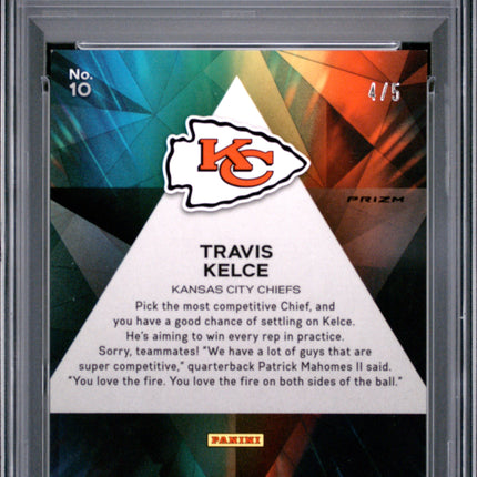 2023 Panini Prizm Prizmatic Travis Kelce #10 Gold Vinyl PSA 7 /5
