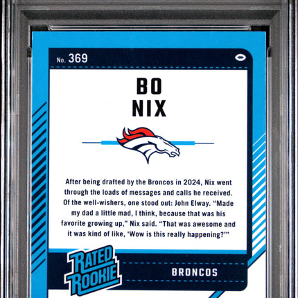 2024 Panini Donruss Bo Nix #369 Optic Preview Pink PSA 9