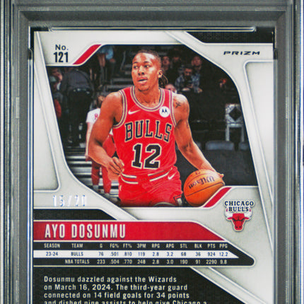 2024 Panini Prizm Ayo Dosunmu #121 Cherry Blossom Choice PSA 8 /20