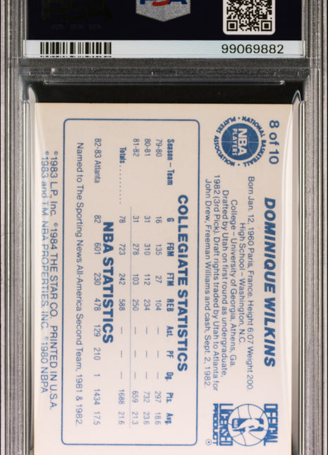 1983 Star All-Rookies Dominique Wilkins #8 PSA 7