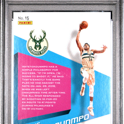 2018 Panini Revolution Shock Wave Giannis Antetokounmpo #15 Galactic PSA 10