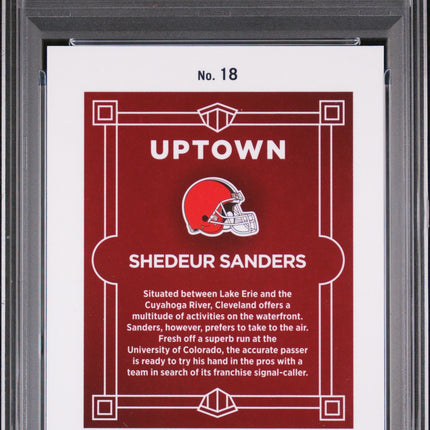 2025 Panini Donruss Optic Uptown Shedeur Sanders #18 White Pandora /25 PSA 8
