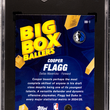 2025 Topps Cooper Flagg #BB-1 Big Box Ballers SGC 9.5