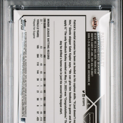 2023 Topps Chrome Update Sapphire Edition Patrick Bailey #8 Orange 25/25 PSA 9