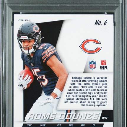 2024 Panini Prizm Prizm Flashback Rookie Rome Odunze #6 PSA 9