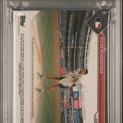 2023 Topps Now Victor Wembanyama #472D Event Worn Jersey Relic Black /99 PSA 10