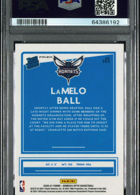 2020 Panini Donruss Optic Lamelo Ball #153 Blue Velocity PSA 9