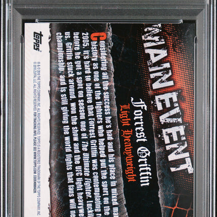 2010 Topps UFC Main Event Forrest Griffin #62 PSA 10