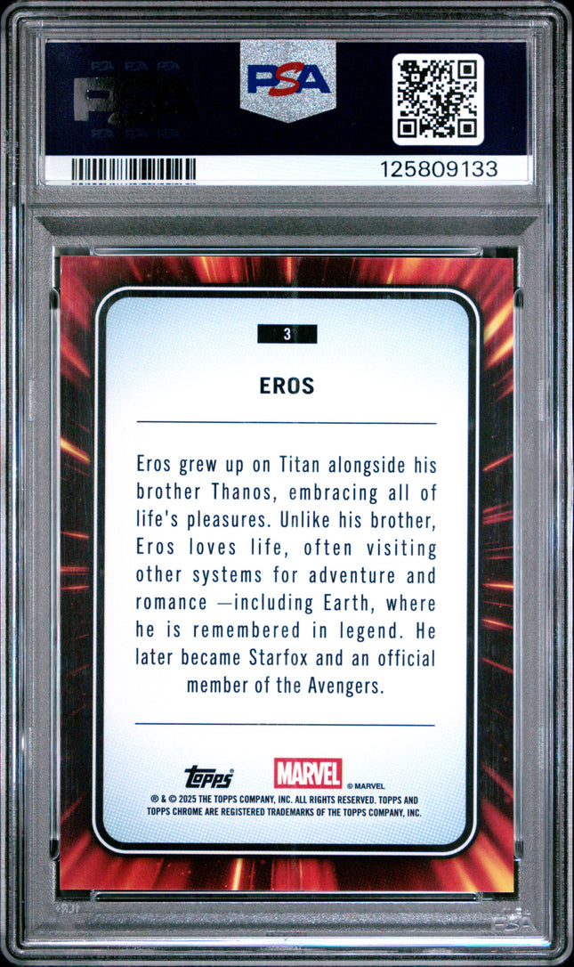 2025 Topps Chrome Marvel Eros #3 PSA 8