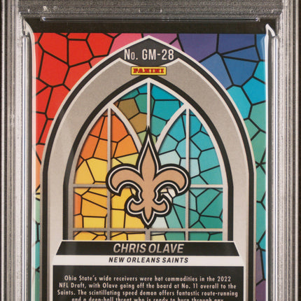 2022 Panini Mosaic Glass Mosaic Chris Olave #GM28 PSA 10