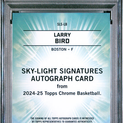 2024 Topps Chrome Sky-Light Signatures Larry Bird #SLSLB Gold Geo 18/50 PSA 9