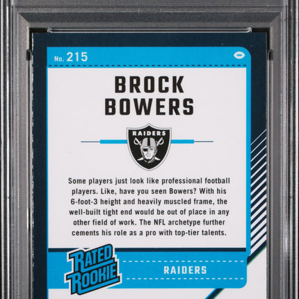2024 Panini Donruss Optic Brock Bowers #215 Blue Glitter PSA 10