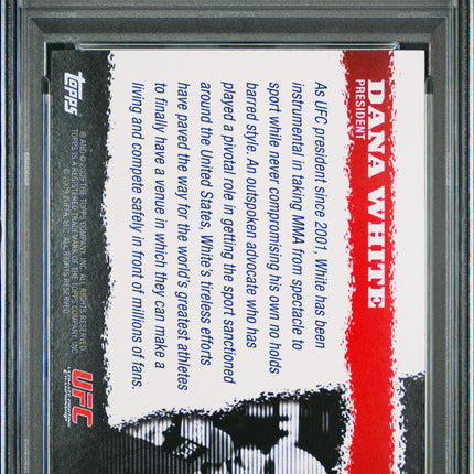 2009 Topps UFC Round 1 Dana White #97 PSA 8
