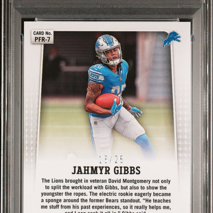 2023 Panini Prizm Prizm Flashback Rookie Jahmyr Gibbs #PFR7 Mojo /25 PSA 10