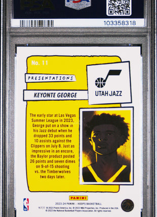 2023 Panini NBA Hoops Presentations Keyonte George #11 PSA 10