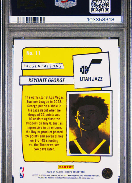2023 Panini NBA Hoops Presentations Keyonte George #11 PSA 10