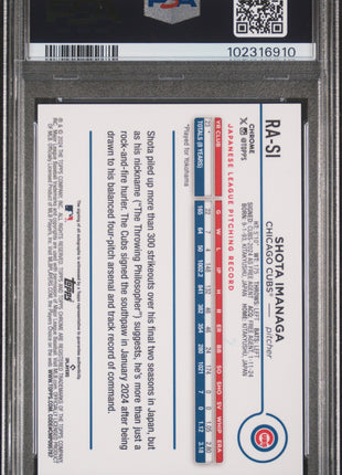 2024 Topps Chrome Update Rc Auto Shota Imanaga Aqua Blue Lava Lamp /175 PSA 10