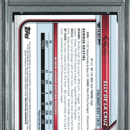 2022 Bowman Chrome Prospects Elly De La Cruz #BCP50 Atomic Refractor PSA 10