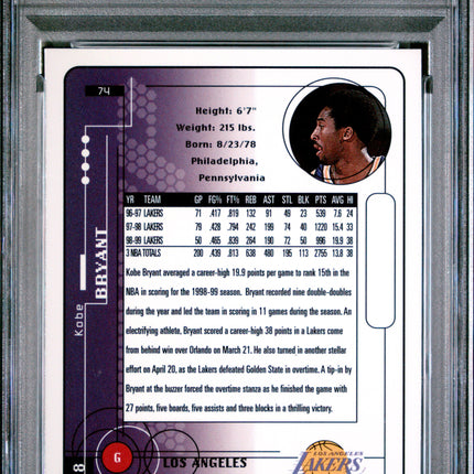 1999 Upper Deck MVP Kobe Bryant #74 PSA 9