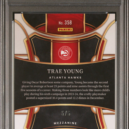 2023 Panini Select Trae Young #358 Green Prizm PSA 10