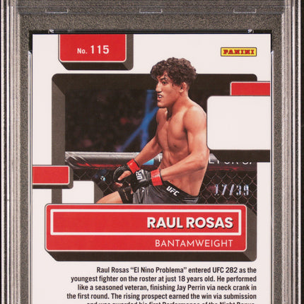 2023 Panini Donruss Optic UFC Raul Rosas #115 Black Velocity PSA 10 /39