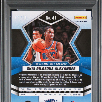 2021 Panini Mosaic Shai Gilgeous-Alexander #41 Gold /10 PSA 10