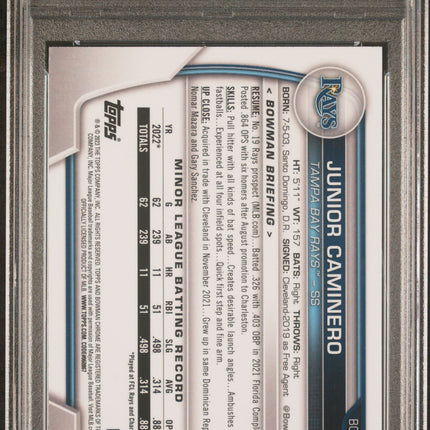 2023 Bowman Mega Box Chrome Junior Caminero #61 PSA 10