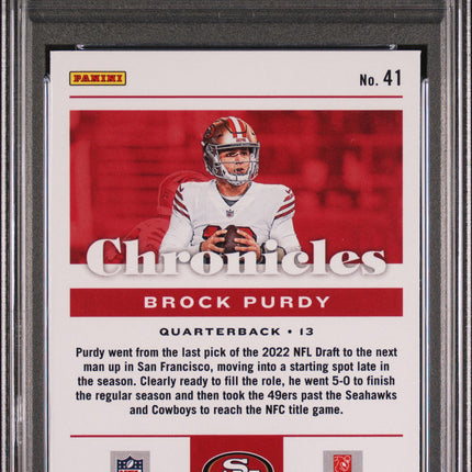 2022 Panini Chronicles Brock Purdy #41 PSA 9