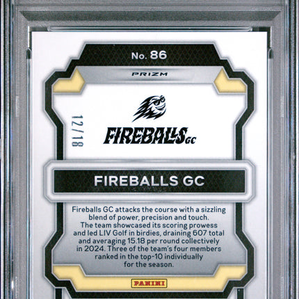 2024 Panini Prizm LIV Golf Fireballs GC #86 Green PSA 10
