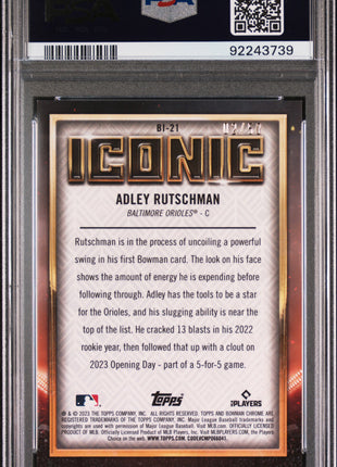 2023 Bowman Chrome Mega Box Iconic Adley Rutschman #BI21 Gold Refractor PSA 10