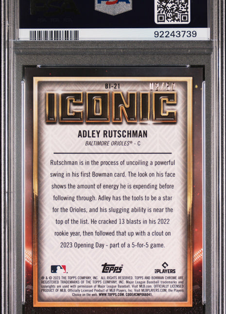 2023 Bowman Chrome Mega Box Iconic Adley Rutschman #BI21 Gold Refractor PSA 10