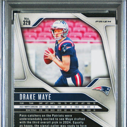 2024 Panini Prizm Drake Maye #329 Green Wave PSA 10