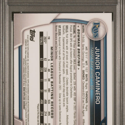2023 Bowman Mega Box Chrome Junior Caminero #61 PSA 10