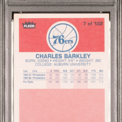 1986 Fleer Charles Barkley #7 PSA 5