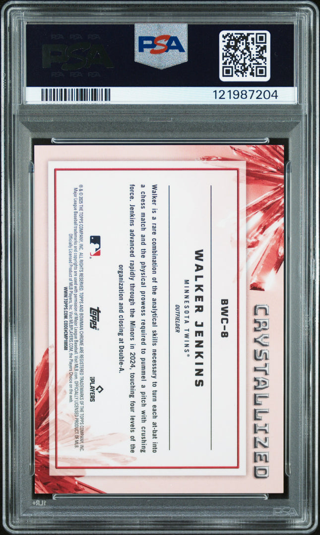 2025 Bowman Crystallized Walker Jenkins #BWC8 Gold 05/90 PSA 9