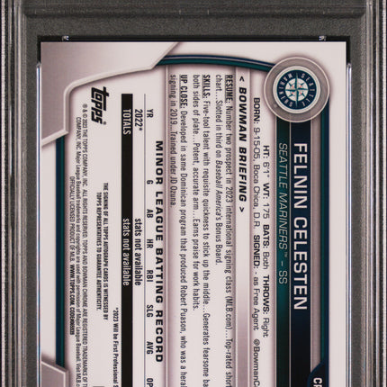2023 Bowman Chrome Prospect Autographs Felnin Celesten #CPAFC PSA 10 Auto