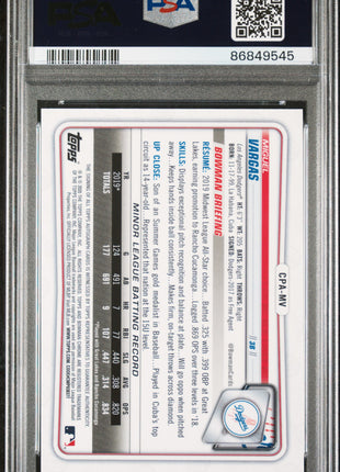 2020 Bowman Chrome Miguel Vargas #CPAMV Auto Speckle Refractor PSA 10 /299