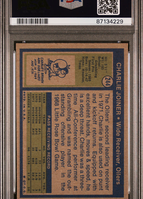 1972 Topps Charlie Joiner #244 PSA 4