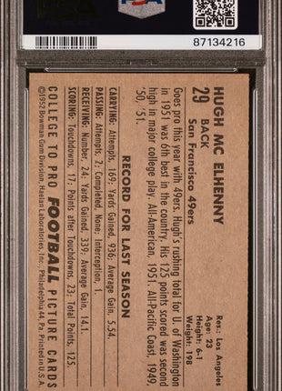1952 Bowman Large Hugh Mcelhenny #29 PSA 4