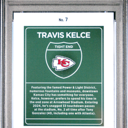 2024 Panini Donruss Downtown! Travis Kelce #7 PSA 10