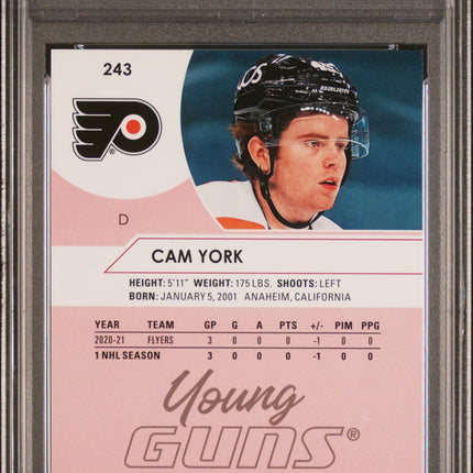 2021-2022 Upper Deck Cam York #243 Exclusives Young Guns 05/100 PSA 8