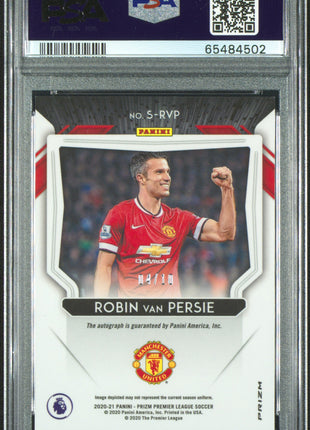 2020 Panini Prizm Premier League Auto Robin Van Persie Gold Choice /10 PSA 9
