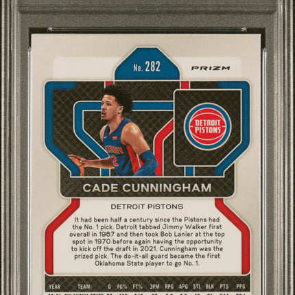 2021 Panini Prizm Cade Cunningham #282 Red Ice PSA 9