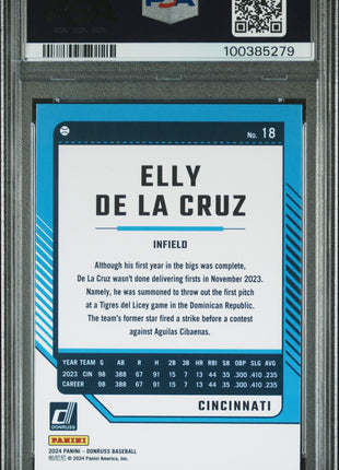2024 Panini Donruss Elly De La Cruz #18 PSA 10