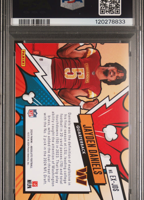2024 Panini Absolute Explosive Jayden Daniels #EXJDS PSA 10