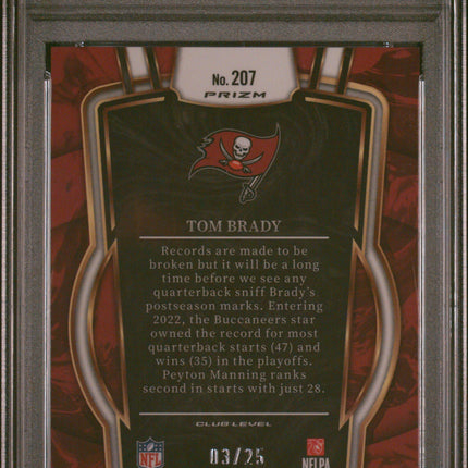 2022 Panini Select Tom Brady #207 Tie Dye Prizm PSA 9 /25